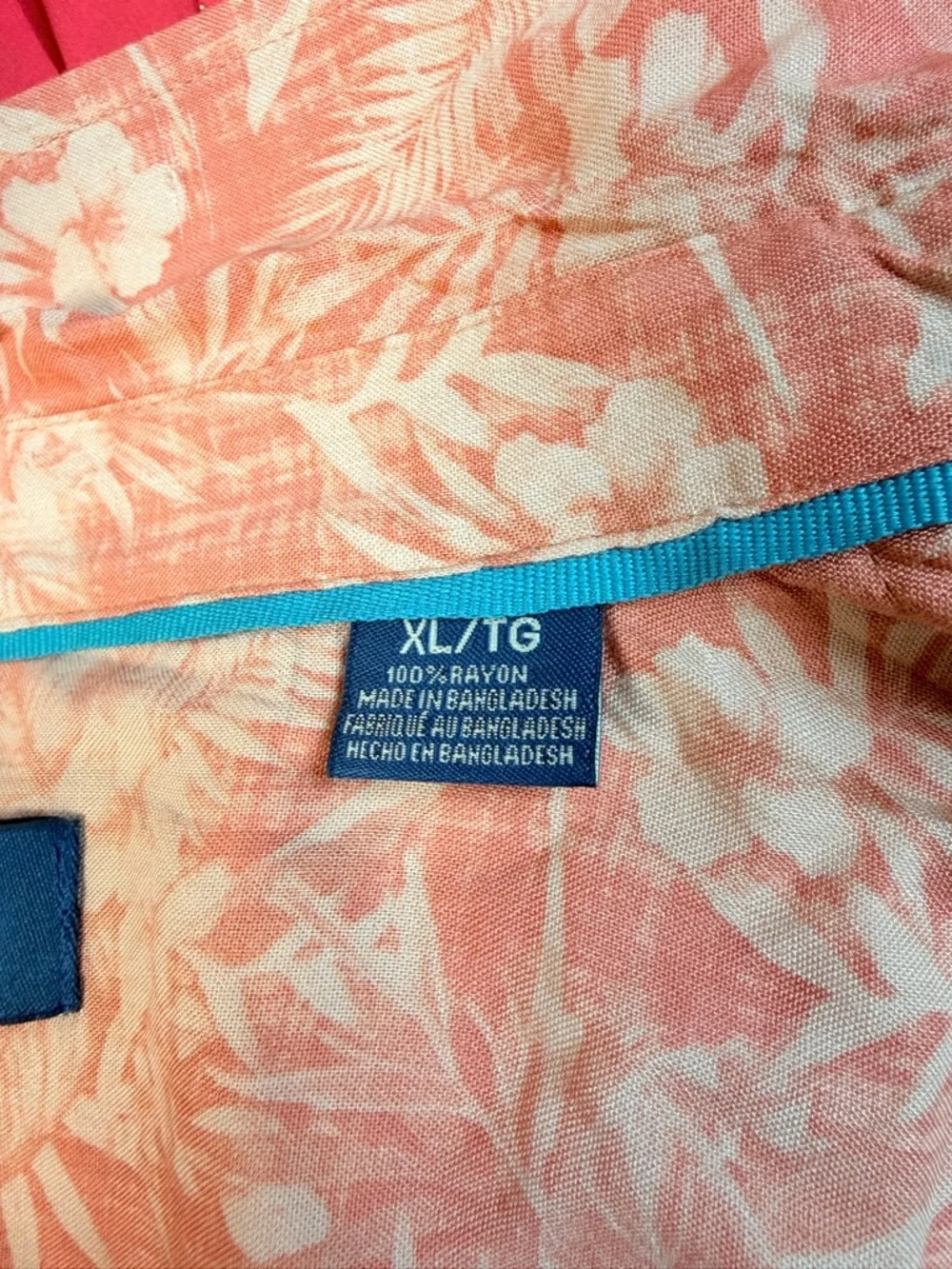 Havana Jim Hawaiian Shirt XL Coral 100% Rayon Tropical Camp Button Front NWT